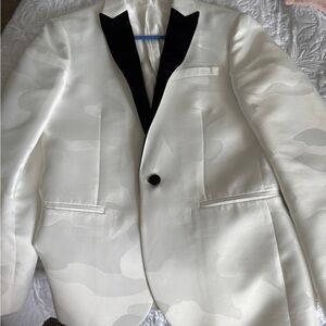 Express White Tuxedo Jacket with Black Lapels